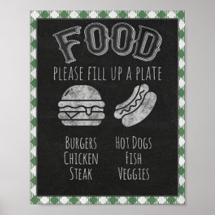 Poster Je fais Bar de Nourriture de Fête BBQ, Panneau Bar
