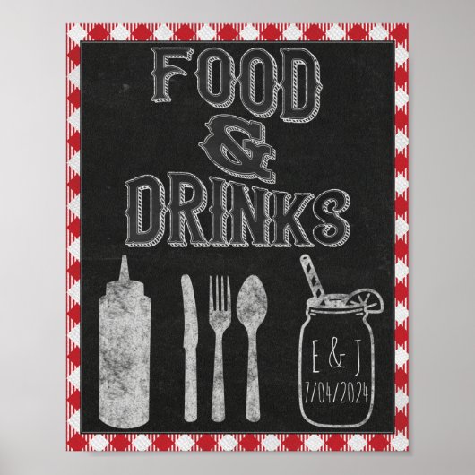 Poster Je fais de la nourriture de fête BBQ Bar Nourritur (Devant)