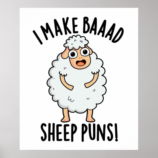 Poster Je Fais De Mauvais Puns De Moutons Drôle Animal Pu (Devant)