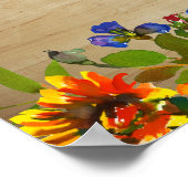 Poster JE FAIS DU BBQ Fleurs Bois Monogramme Engagement B (Coin)