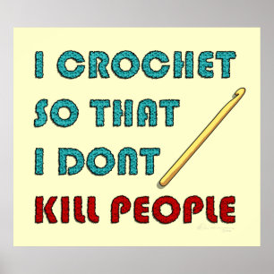 Poster Je fais du crochet, imprime