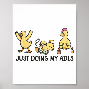 Poster Je Fais Mes Adls - Oie Silencieuse Au Travail