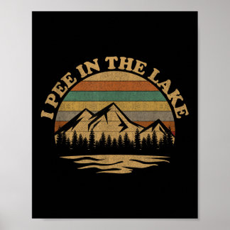 Poster Je fais pipi dans le lac, vacances camping