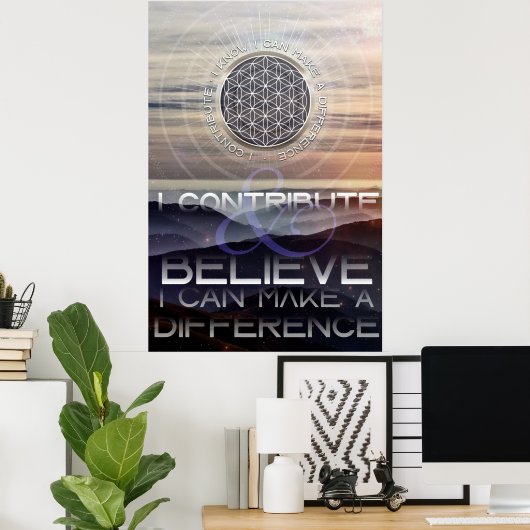 Poster Je fais une différence - Mots d'Affirmation (Bureau à domicile)