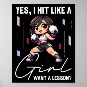 Poster Je frappe comme une fille, vous voulez une leçon d