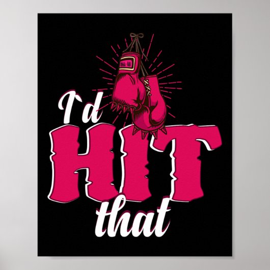 Poster Je frapperais ce cadeau de boxe drôle pour une fem (Devant)