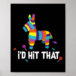 Poster Je frapperais que Pinata Mexican Cinco De Mayo Par