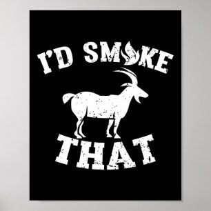 Poster Je fumais cette chèvre Barbecue Vintage Barbecue C