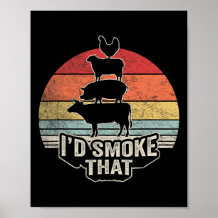 Poster Je fumerais cette ferme animale barbecue Art