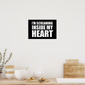 Poster Je hurle dans mon coeur drôle Mème 2020 (Cuisine)