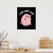 Poster Je Jamais Ce Que Je Jamais Drôle Pig Pun Dark BG (Cuisine)