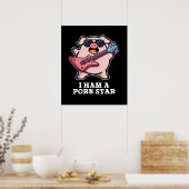 Poster Je Jamais Un Pork Star Funny Rock Star Pig Pun Dar (Cuisine)