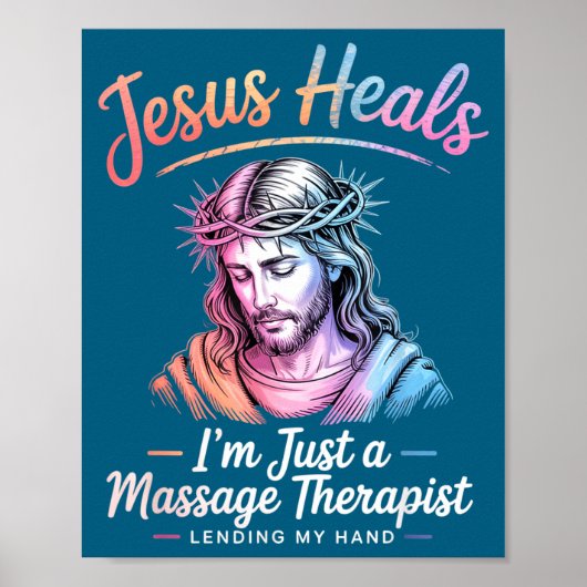 Poster Je Jésus Guérit Suis Masseuse (Devant)