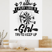 Poster Je Joue À Dart Comme Une Fille (Cuisine)