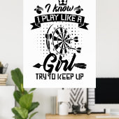 Poster Je Joue À Dart Comme Une Fille (Bureau à domicile)