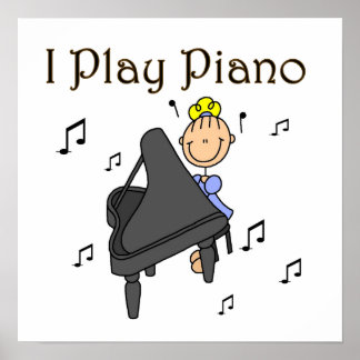 Poster Je joue aux t-shirts et cadeaux de piano
