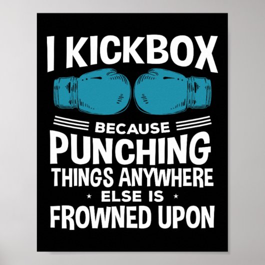 Poster Je kickbox parce que kickboxing drôle (Devant)