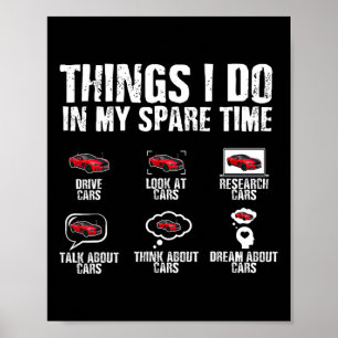 Poster Je Le Fais Dans Mon Temps De Secours Voiture Mécan