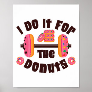 Poster Je le fais pour les donuts Workout musculation Fit