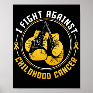 Poster Je lutte contre les gants de boxe contre le cancer