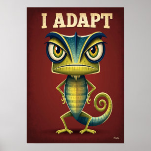 Poster Je m'adapte Caméléon – Art de personnage de dessin
