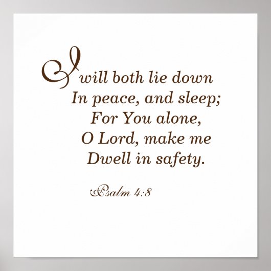 Poster Je m'allongerai en paix et je dormirai (Devant)