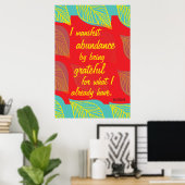 Poster Je Manifeste L'Abondance En Étant Une Affirmation  (Bureau à domicile)