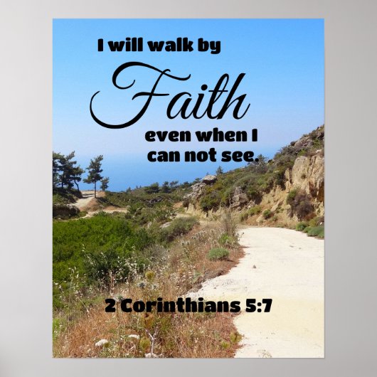 Poster Je Marcherai Par La Foi Bible Verse (Devant)