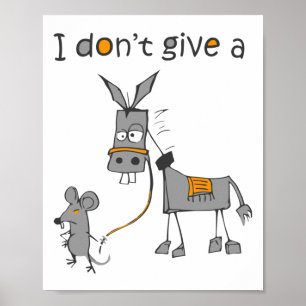 Poster Je Me Fiche D'un Rat Et D'une Souris Marchant Drôl