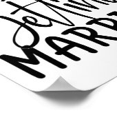 Poster Je me marie Amour Mariage engagé Marié (Coin)