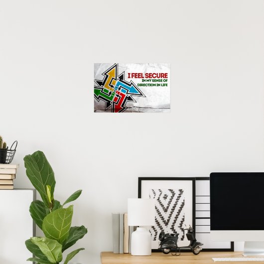 Poster "Je me sens en sécurité" Motivation Affirmation (Bureau à domicile)
