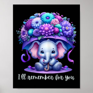 Poster Je me souviendrai de toi Eléphant Violet Heimerhei
