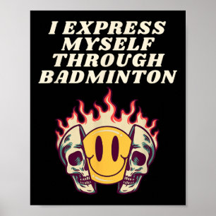 Poster Je Me Suis Express Par La Navette De Raquettes Bad