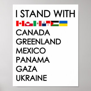 Poster Je me tiens avec Canada Groenland Mexique Panama G