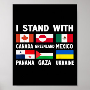 Poster Je me tiens avec Canada Groenland Mexique Panama G