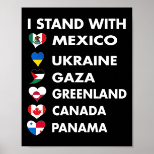 Poster Je me tiens avec le Canada Groenland Mexique Panam