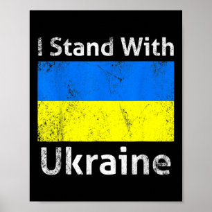 Poster Je me tiens avec le drapeau de l'Ukraine Libre Sou