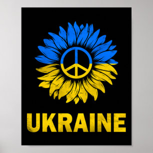 Poster Je me tiens avec le drapeau de tournesol de l'Ukra