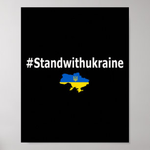 Poster Je me tiens avec le t-shirt Ukraine Hashtag Standw