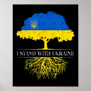 Poster Je me tiens avec l'Ukraine 2025 Chemises Drapeau u