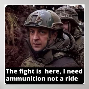 Poster Je me tiens avec l'Ukraine, je me tiens avec Zelen