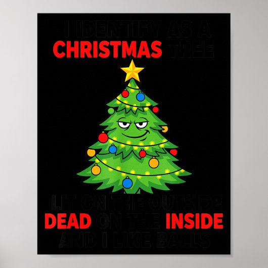 Poster Je m'identifie comme un sapin de Noël éclairé à l' (Devant)