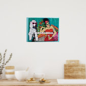 POSTER "JE N'AI JAMAIS EU L'INTENTION DE TRAVAILLER" BAD  (Cuisine)