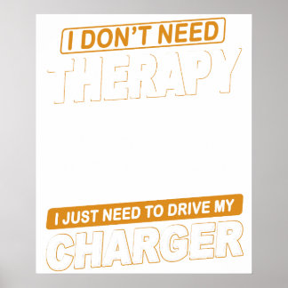 Poster JE N'AI PAS BESOIN DE THÉRAPIE Dodge Charger 1971