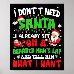 Poster Je n'ai pas besoin du Père Noël, je suis déjà assi