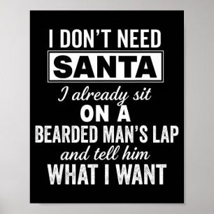 Poster Je n'ai pas besoin du Père Noël, je suis déjà assi