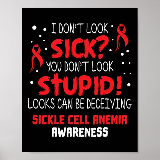 Poster Je n'ai pas l'air de Sick- Sickle Cell Anemia Sens (Devant)