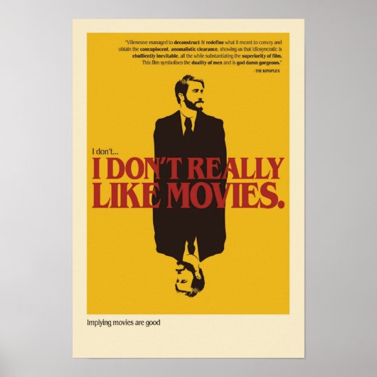 Poster Je n'aime pas vraiment les films (Devant)