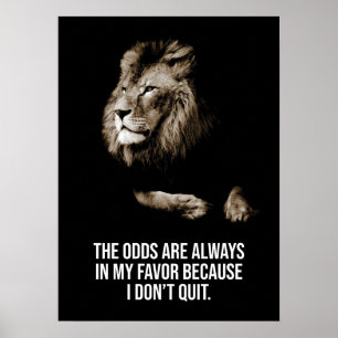Poster Je n'arrête pas - Lion Succès Esprit Motivation