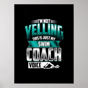 Poster Je Ne Joue Pas Swim Coach Voix Amusante Natation